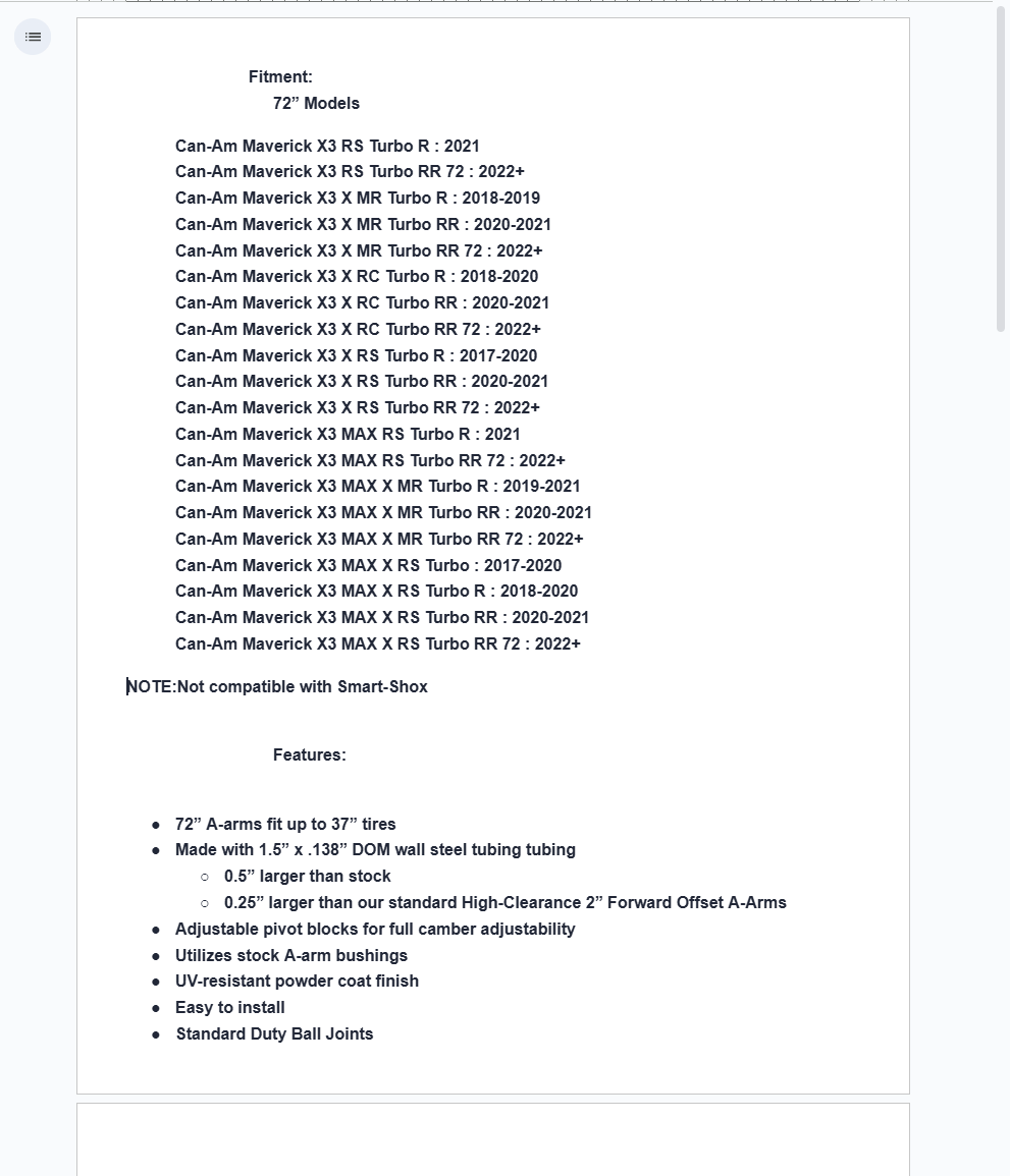 SuperATV Atlas Pro 2" Forward Offset A-Arms For Can-Am Maverick X3 72" - Image 7