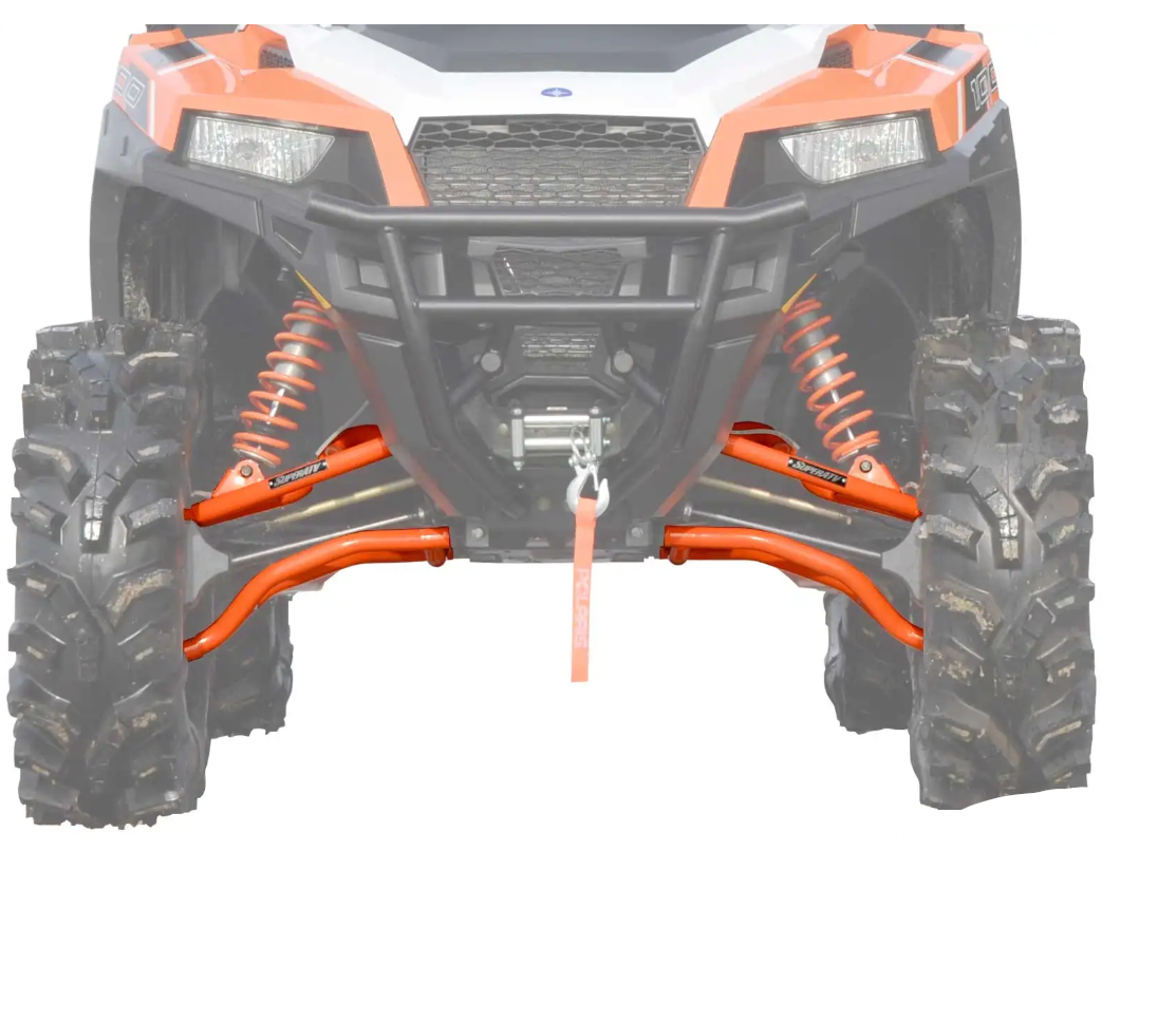 SuperATV Orange 1.5" Forward Offset A-Arms For Polaris RZR 4, S / General 2016