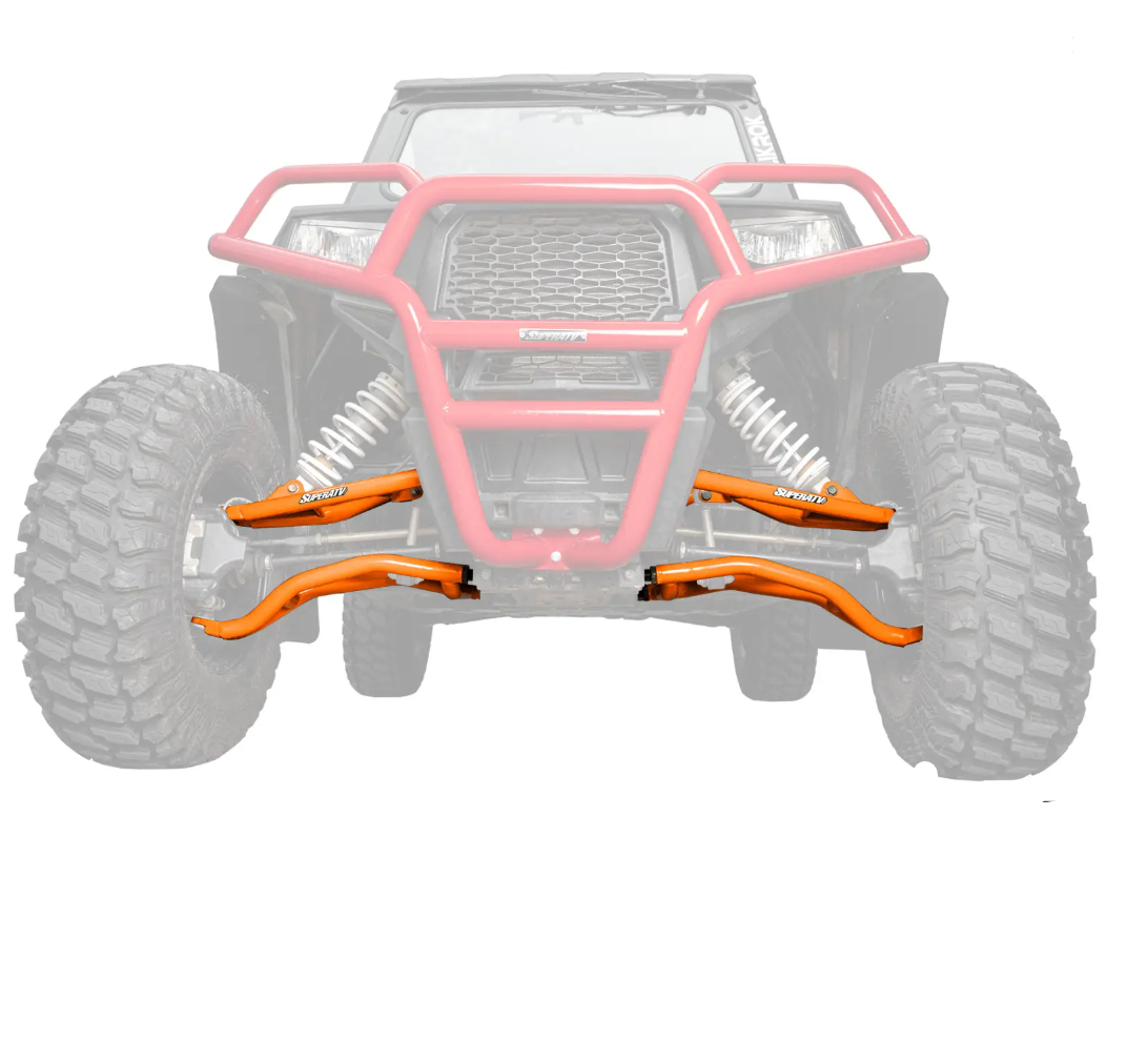 SuperATV Orange 1.5" Forward Offset A-Arms For Polaris RZR 4, S / General 2016 - Image 2