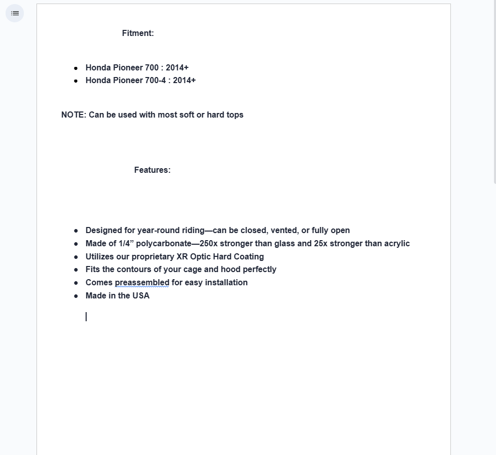SuperATV Font Flip Windshield For Honda Pioneer 700 / 700-4 2014+ - Image 4