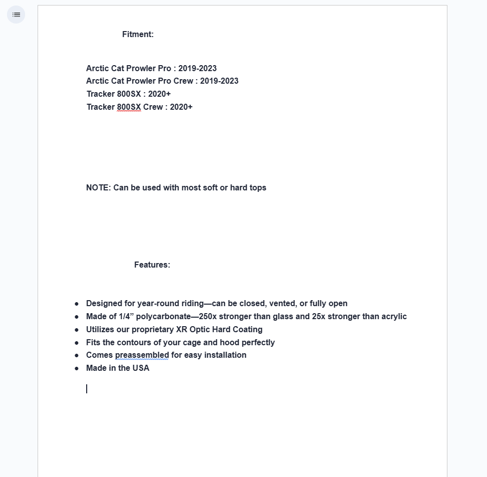 SuperATV Flip Windshield For Artic Cat Prowler Pro / Tracker 800SX - Image 5