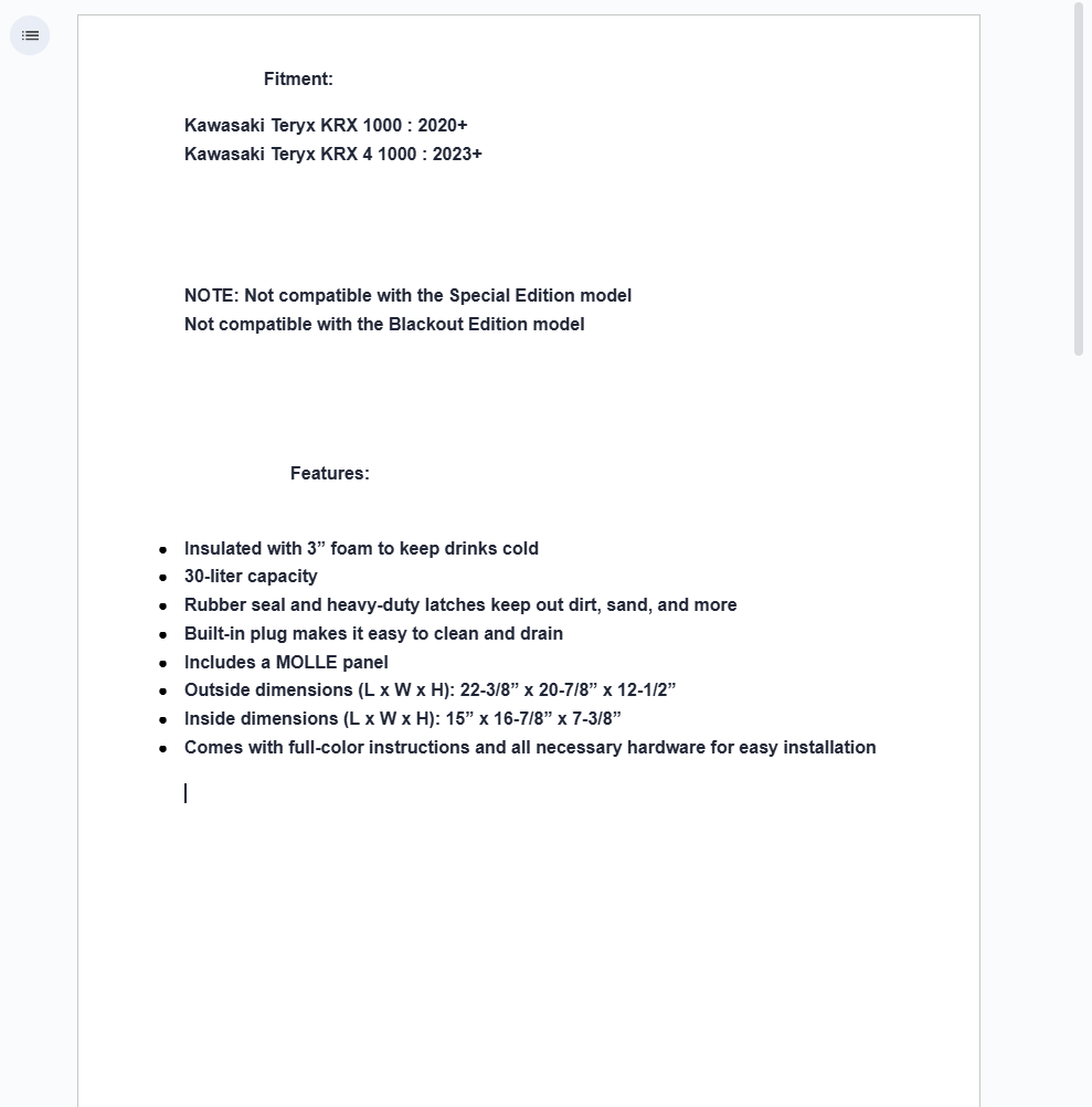 Assault Industries Cooler/ Cargo Box For Kawasaki Teryx KRX 1000 - Image 12