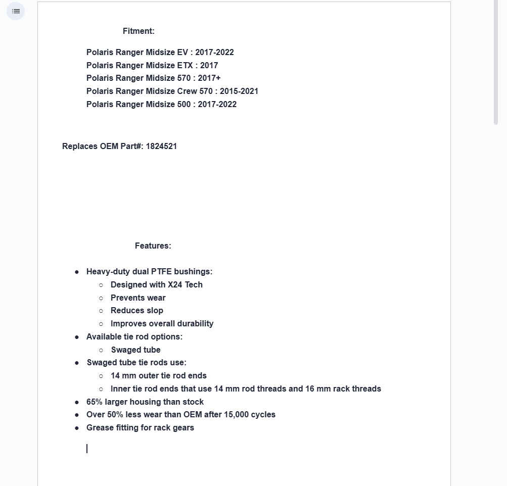 SuperATV Rackboss 2.0 Rack & Pinion For Polaris Ranger Midsize - Image 3