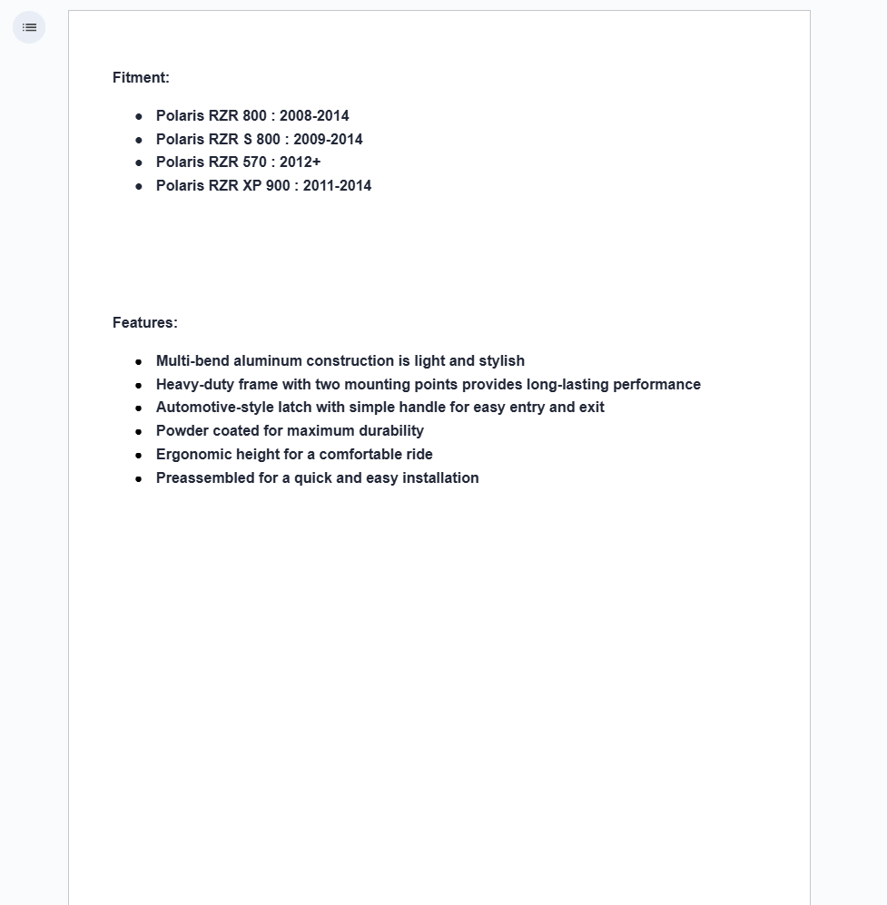 SuperATV Aluminum Doors For Polaris RZR 570/800/900 - Image 2