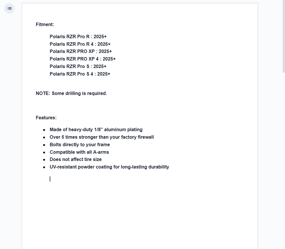 Assault industries Inner fender Guards For Polaris RZR Pro R, S, XP 2025+ - Image 5