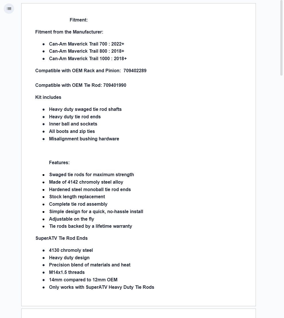 SuperATV Heavy Duty Tie Rod Kit For Can-Am Maverick Trail 700, 800, 1000 - Image 4