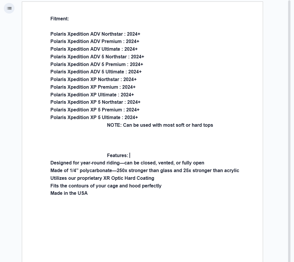 SuperATV Scratch Resistant Flip Windshield For Polaris Xpedition 2024+ - Image 8