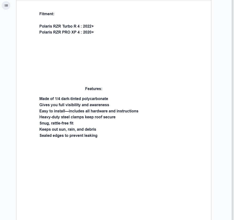 SuperATV Tinted Roof Polaris RZR PRO XP 4, Turbo R 4 - Image 5