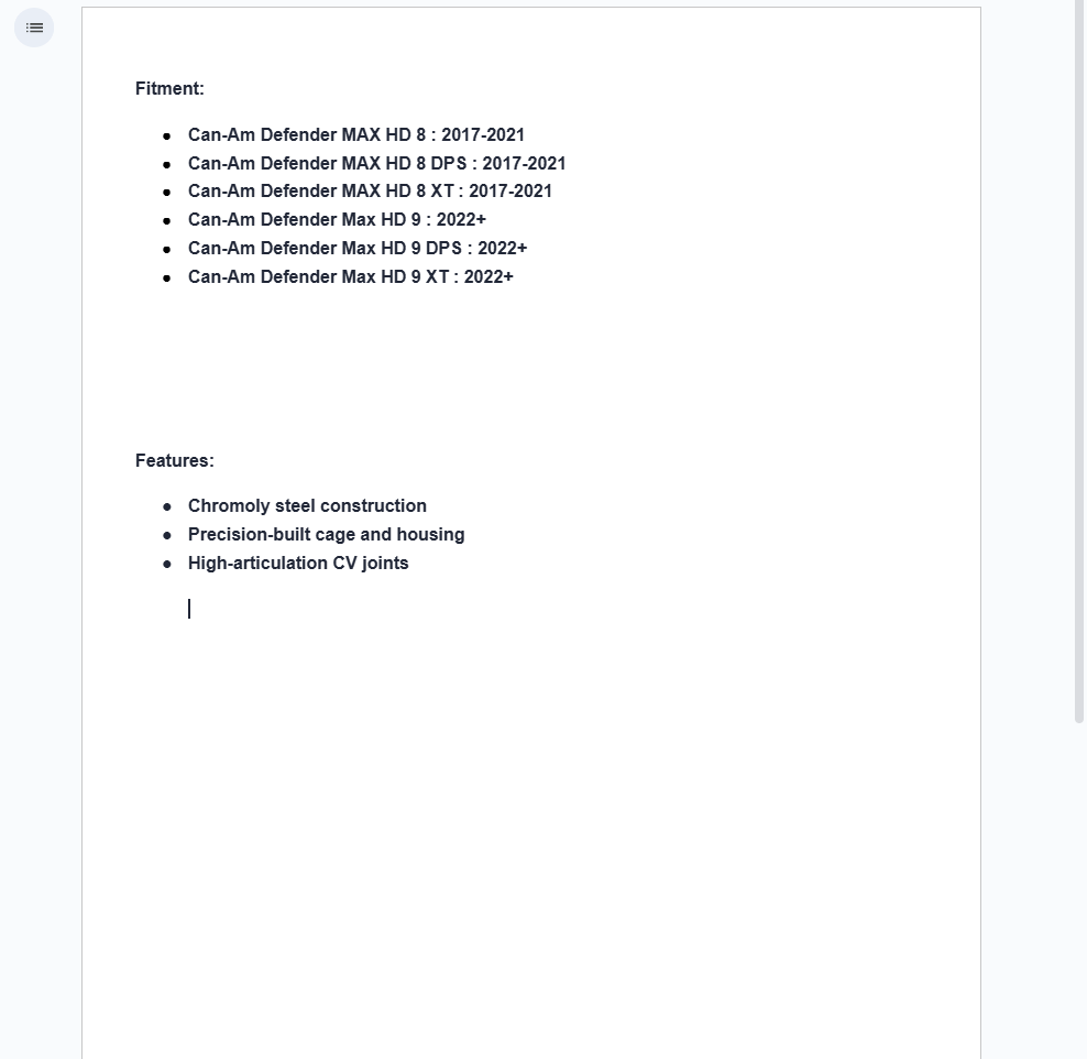 SuperATV ADR Front Left Axle For Can-Am Defender MAX HD8, HD9 - Image 2