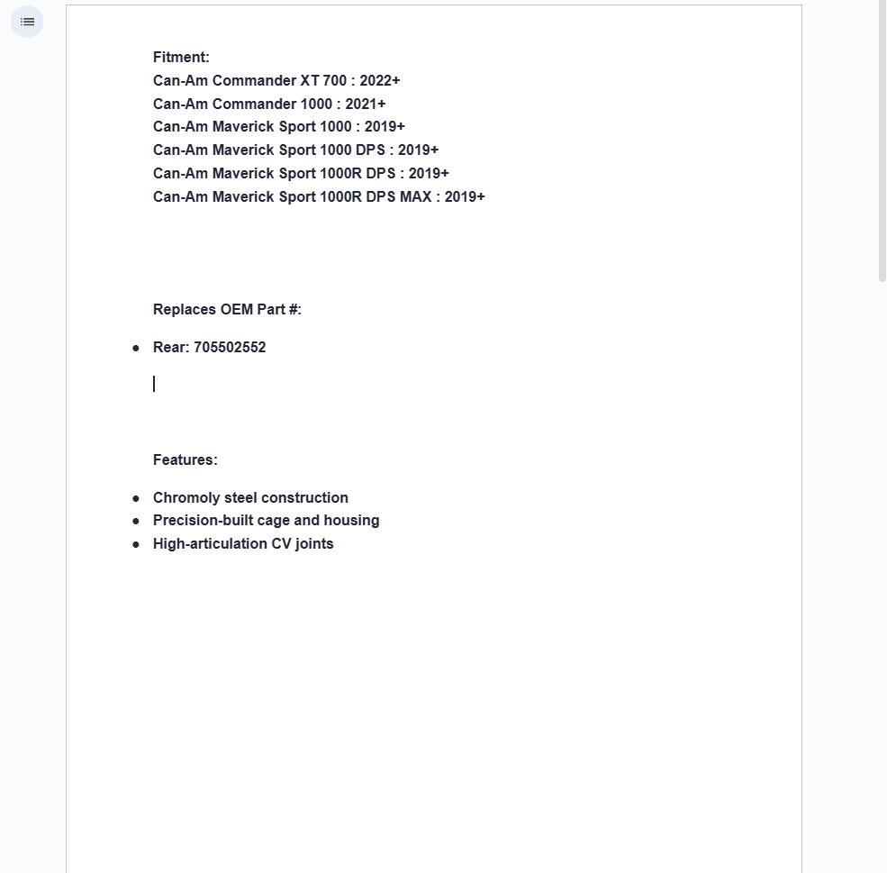 SuperATV ADR rear Axle For Can-Am Commander/ Maverick (705502552) - Image 2