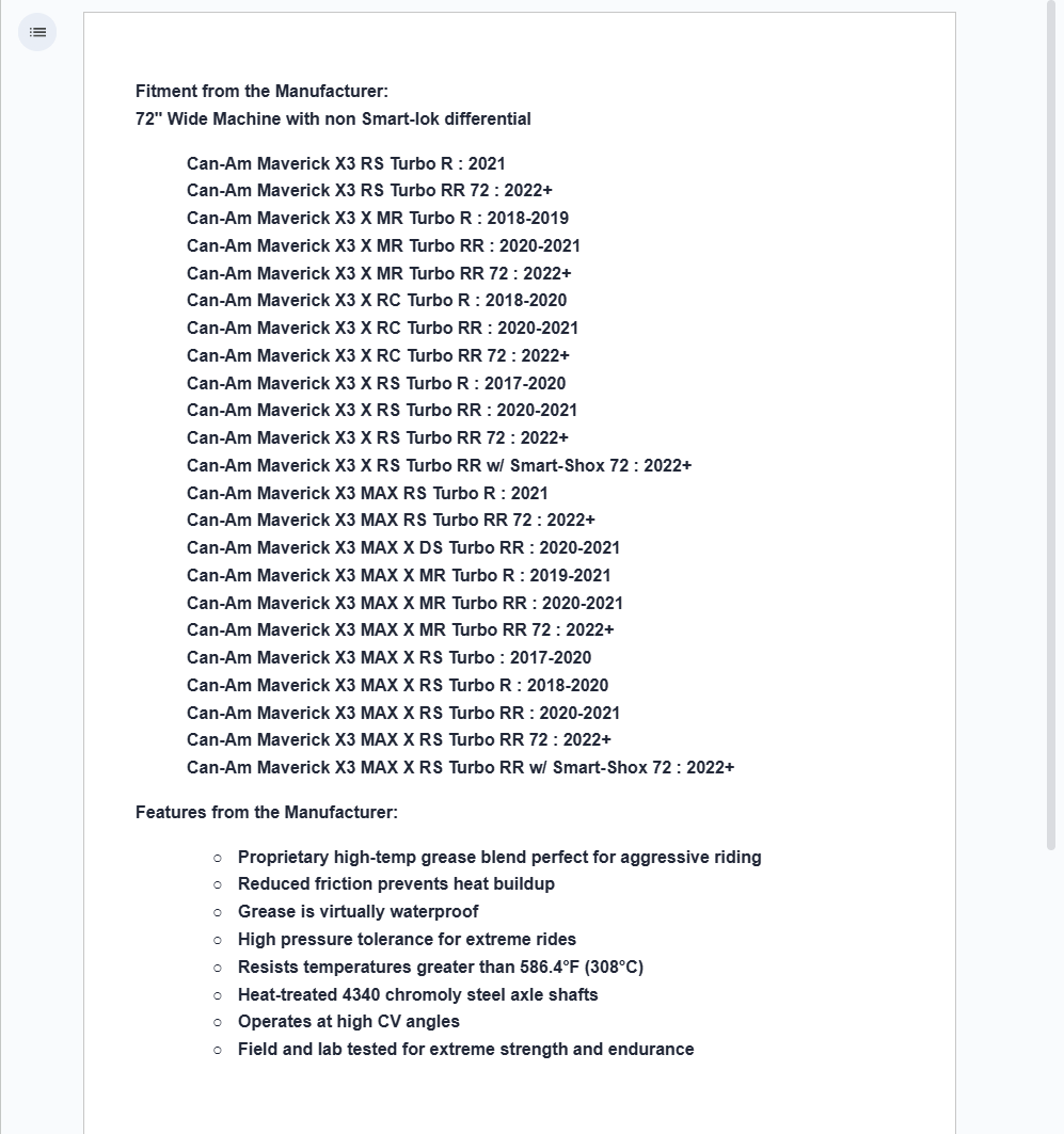 Assault Industries MAS-223 Phoenix Front Left Axle For Can-Am Maverick 72" - Image 3
