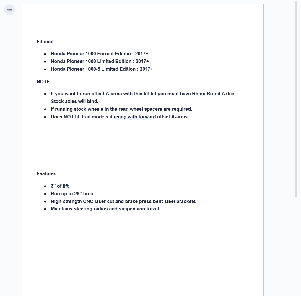 SuperATV 3" Lift Kit For Honda Pioneer Limited/ Forrest Edition 2017+ - Image 6