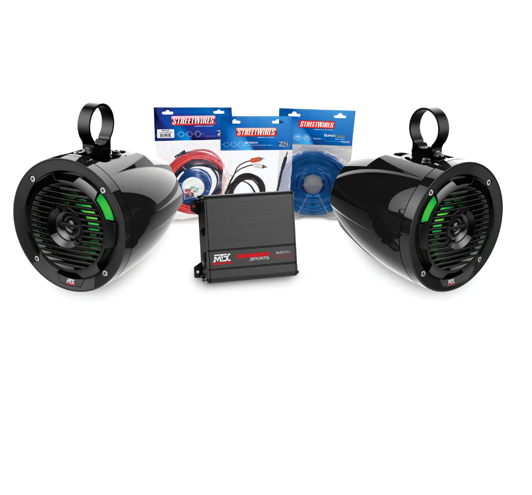 MTX Universal Bluetooth Audio Package W/ Amp & 2 Roll Cage Speakers