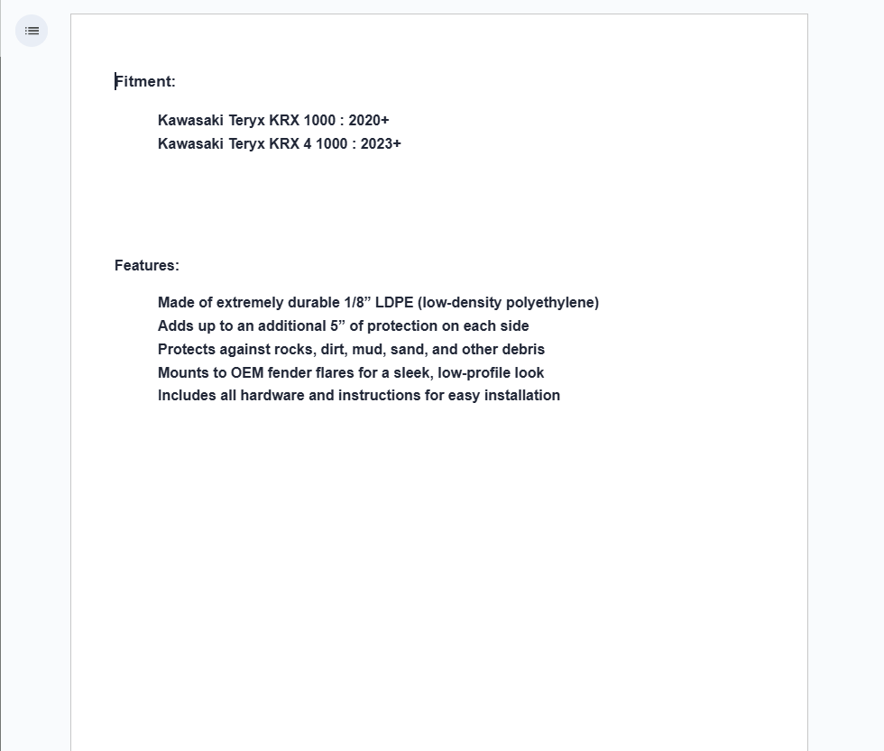 SuperATV Low Profile Fender Flares For Kawasaki Teryx KRX 1000 - Image 5