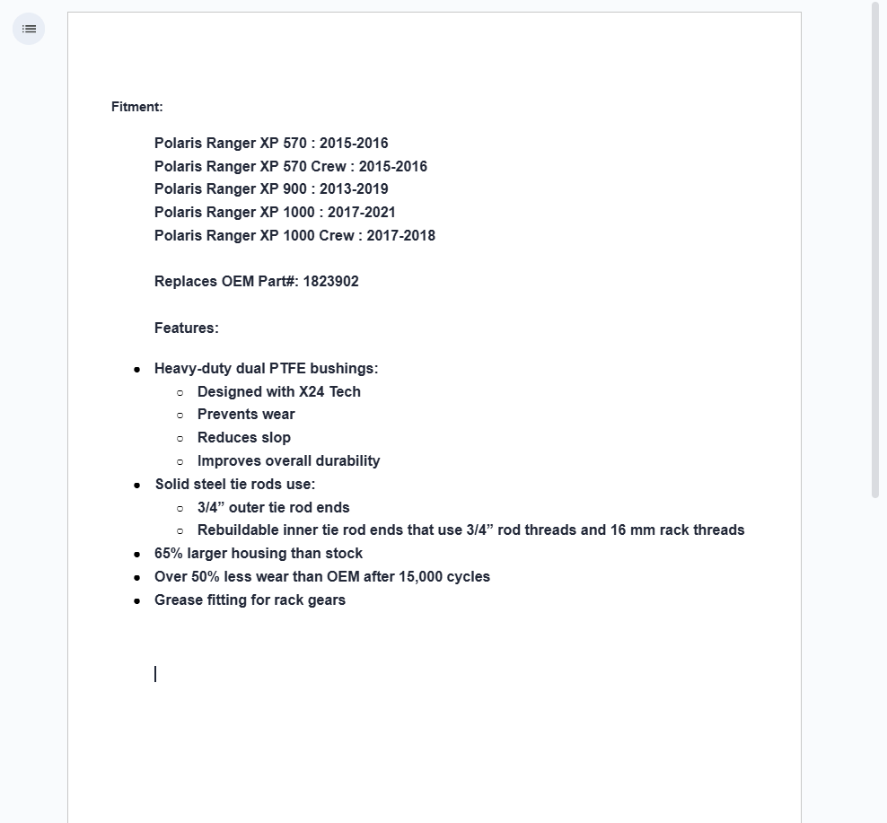 SuperATV Rackboss 2.0 Rack & Pinion For Polaris Ranger XP 570, 900, 1000 - Image 6