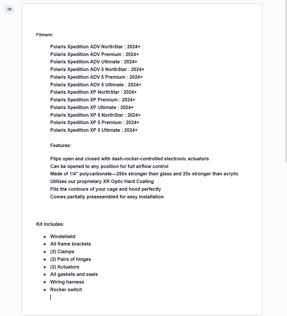 SuperATV Maxdrive Power Flip Windshield For Polaris Xpedition 2024+ - Image 8