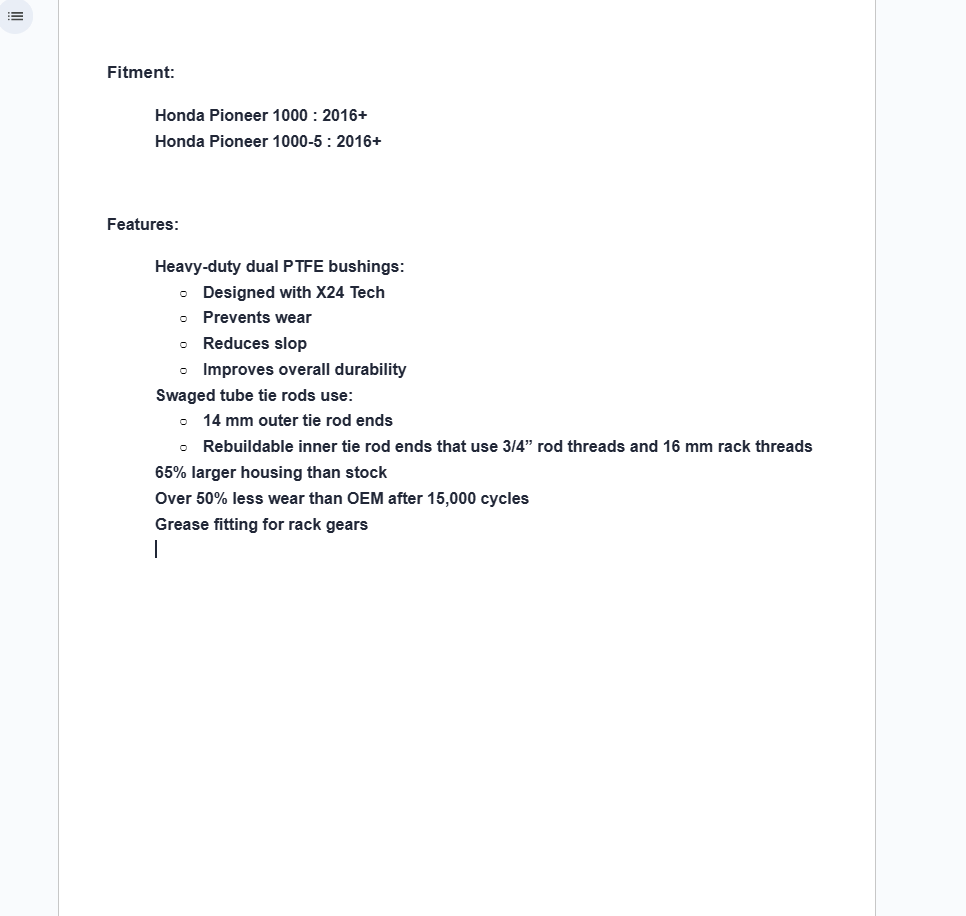 SuperATV Rackboss 2.0 Rack & Pinion For Honda Pioneer 2016+ - Image 3