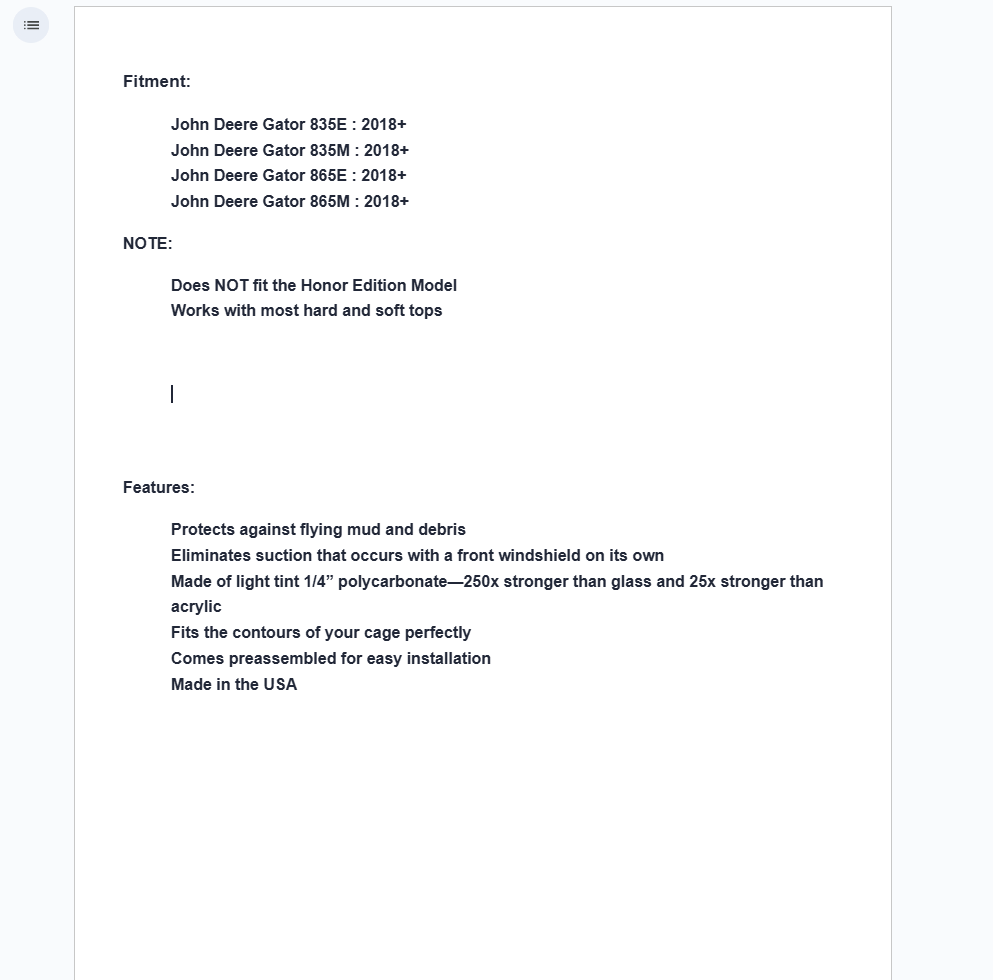SuperATV Rear Windshield For John Deere Gator 835/865 2018+ - Image 4
