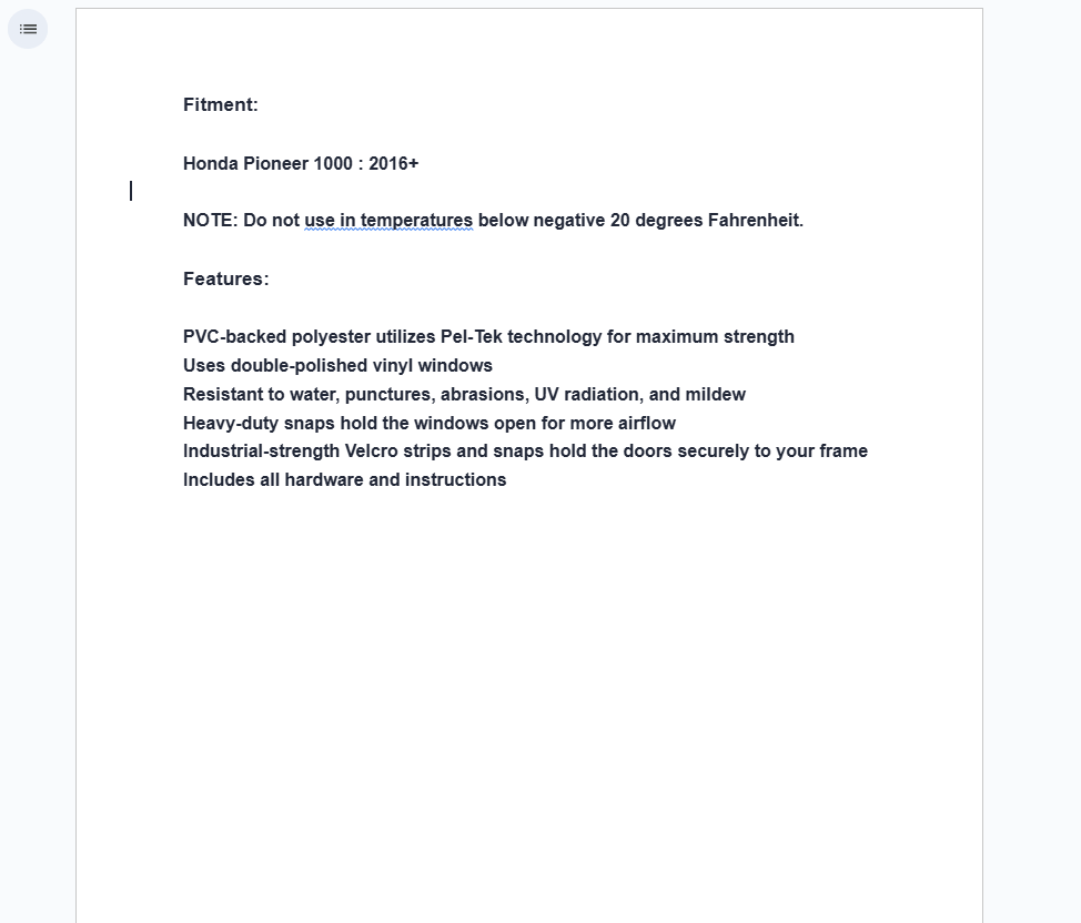 SuperATV Primal Soft Cab Enclosure Upper Doors For Honda Pioneer 1000 2016+ - Image 6