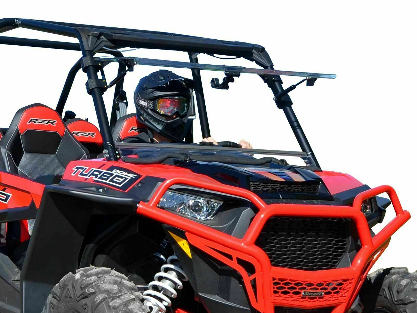 SuperATV Flip Windshield for Polaris RZR XP/Turbo With Ride Command